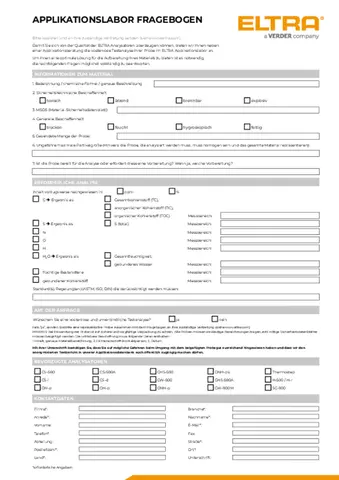 Formular ELTRA Anwendungslabor