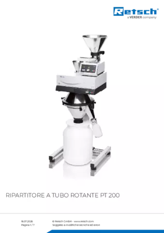 Scheda tecnica del prodotto PT 200
